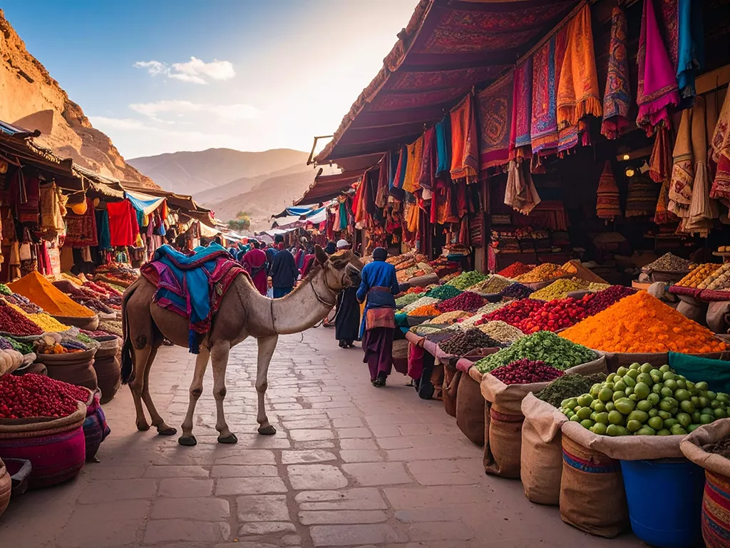 Bronze Age Economies in the Mediterranean: Trade Without Coins - Ancient Middle East Market Scene - AI generated